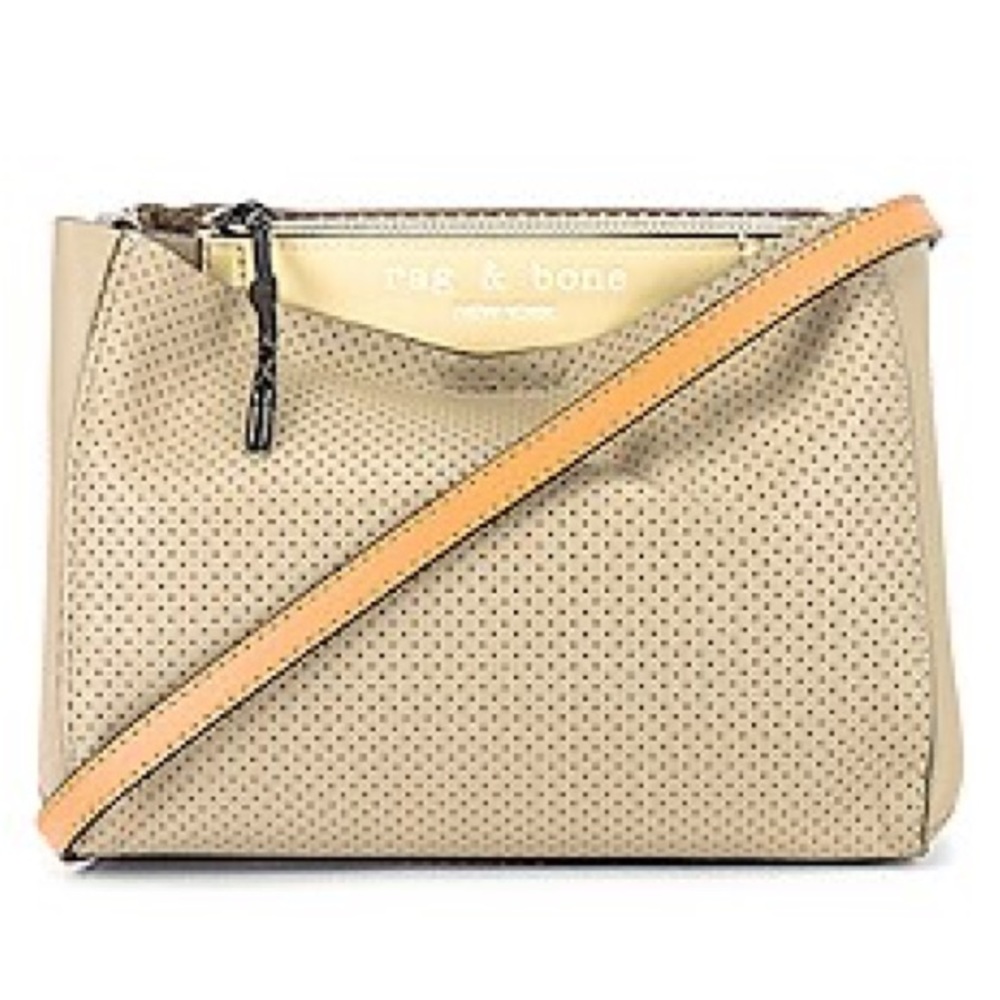 NWOT rag & bone perforated passenger crossbody bag in light sand.
